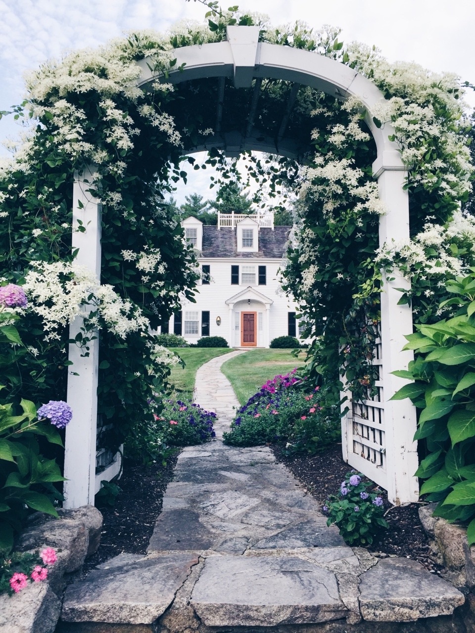 bow, house, pink and view