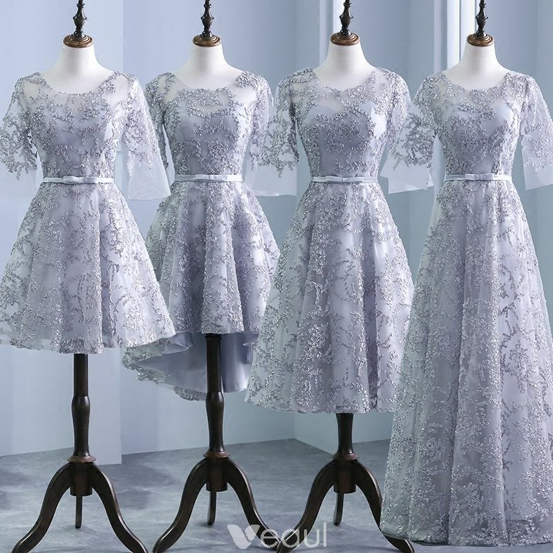 silver dress, pierced dress, bridesmaid dress and wedding party dress