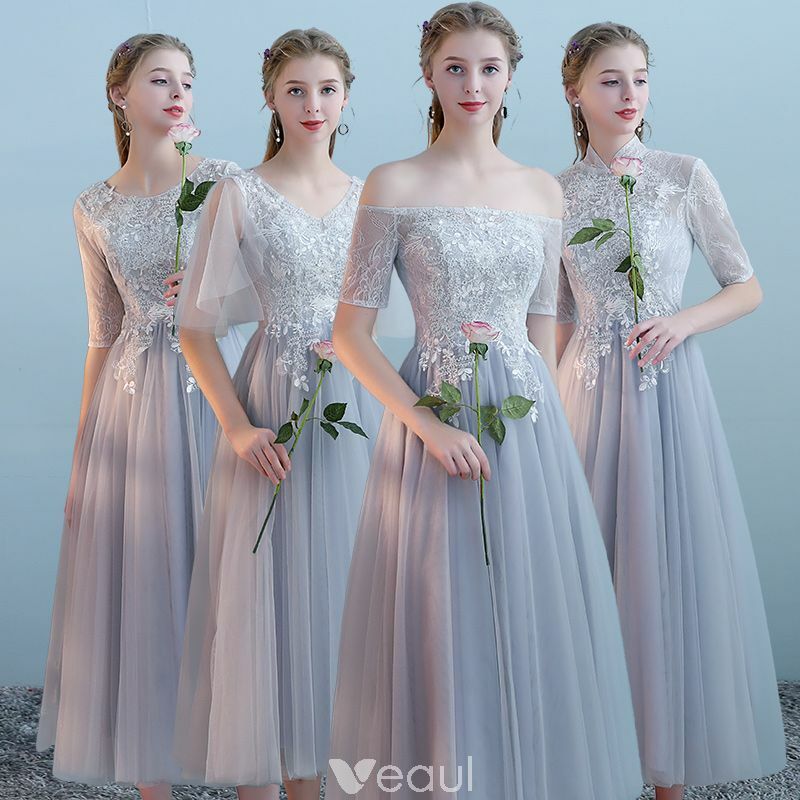 girl, wedding party dress, tea length dress and tulle