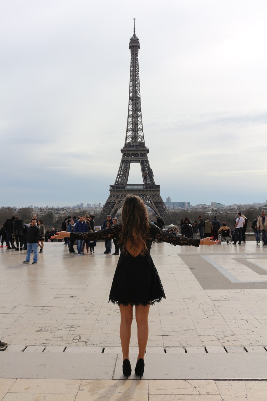 weddingdress, toureiffel, hairstyle and holiday