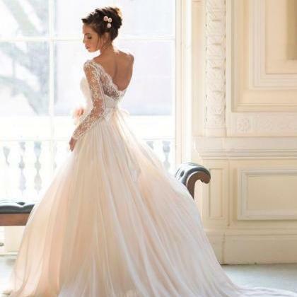 long sleeves bridal dress and en