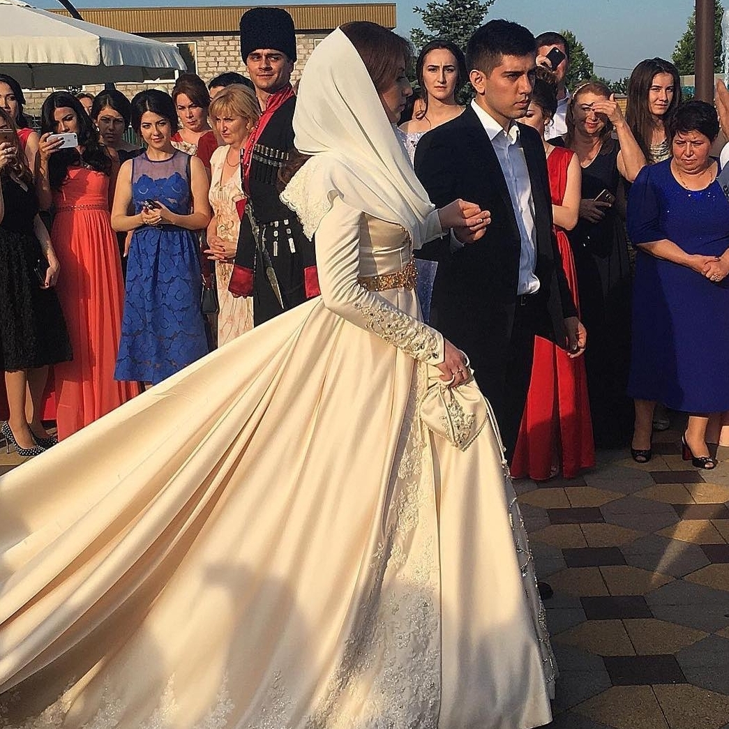 bride, traditional, chechenka and chechen dress