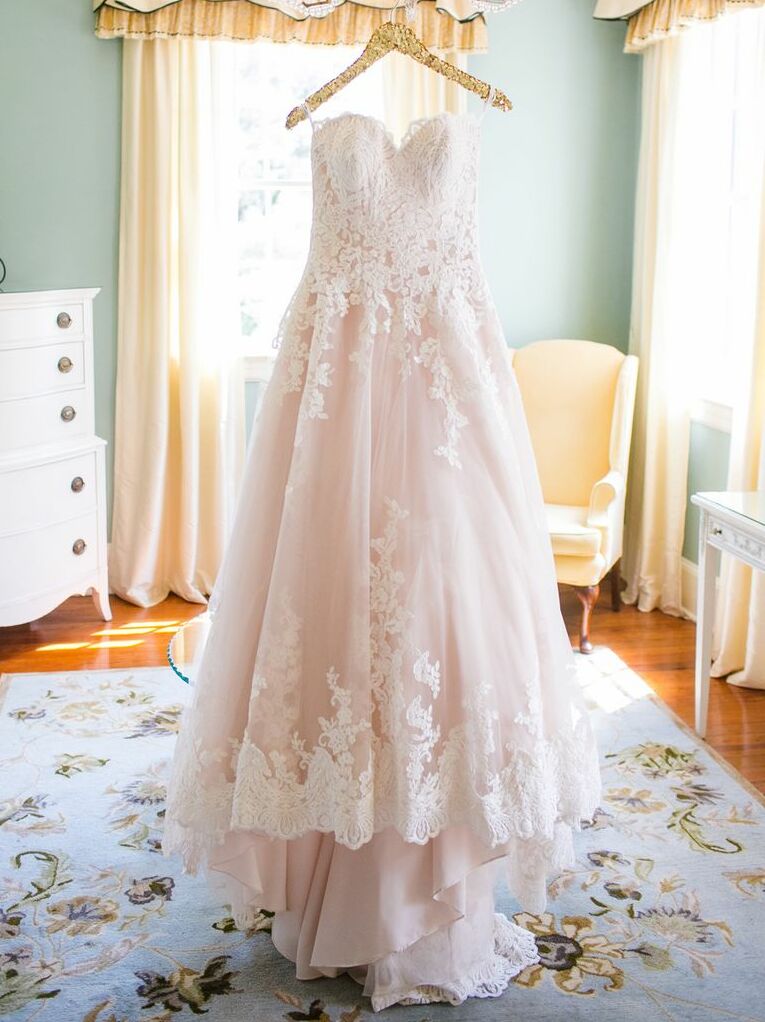 blush dress, wedding dress and blush wedding dress