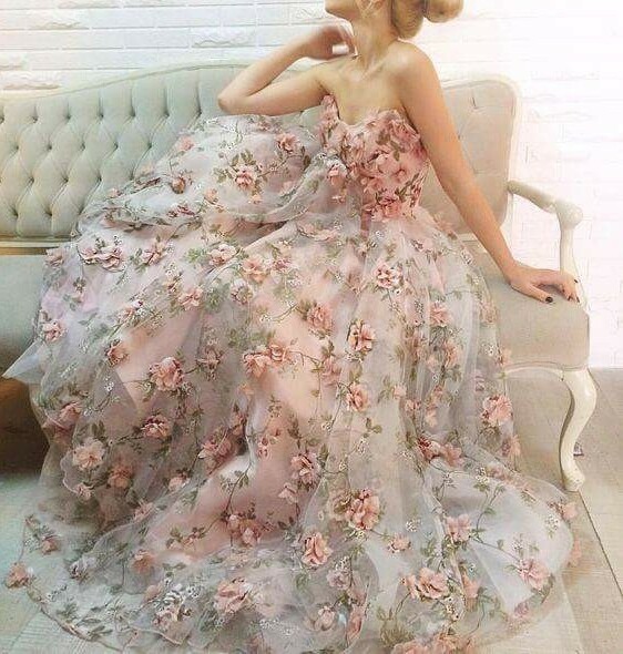 rosas, vestido, dress and flores
