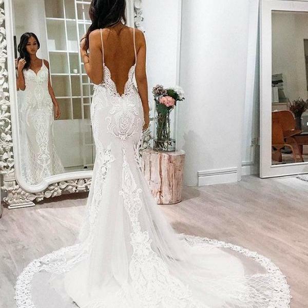 sheath wedding dress and lace wedding dress