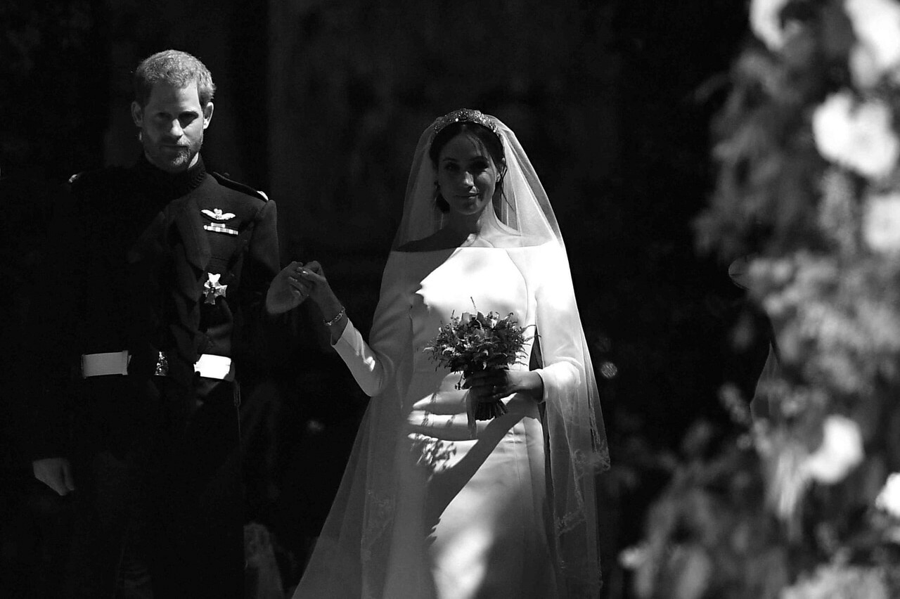 married, black and white, royal family and prince