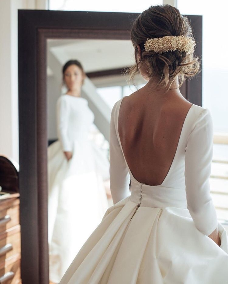 look, bride and white