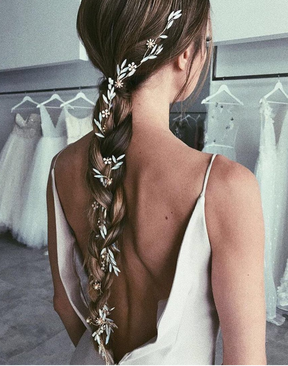 bride, girly, wedding inspiration and long hair