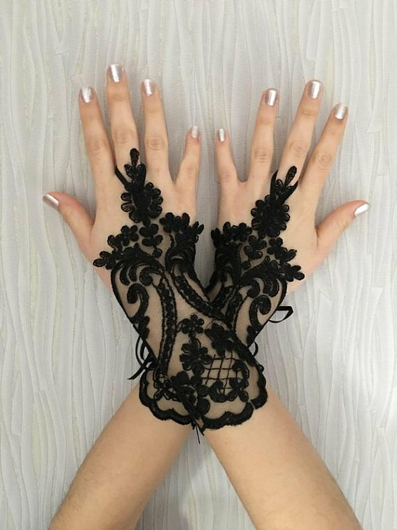 black lace gloves, elegants glove, bride glove and etsy