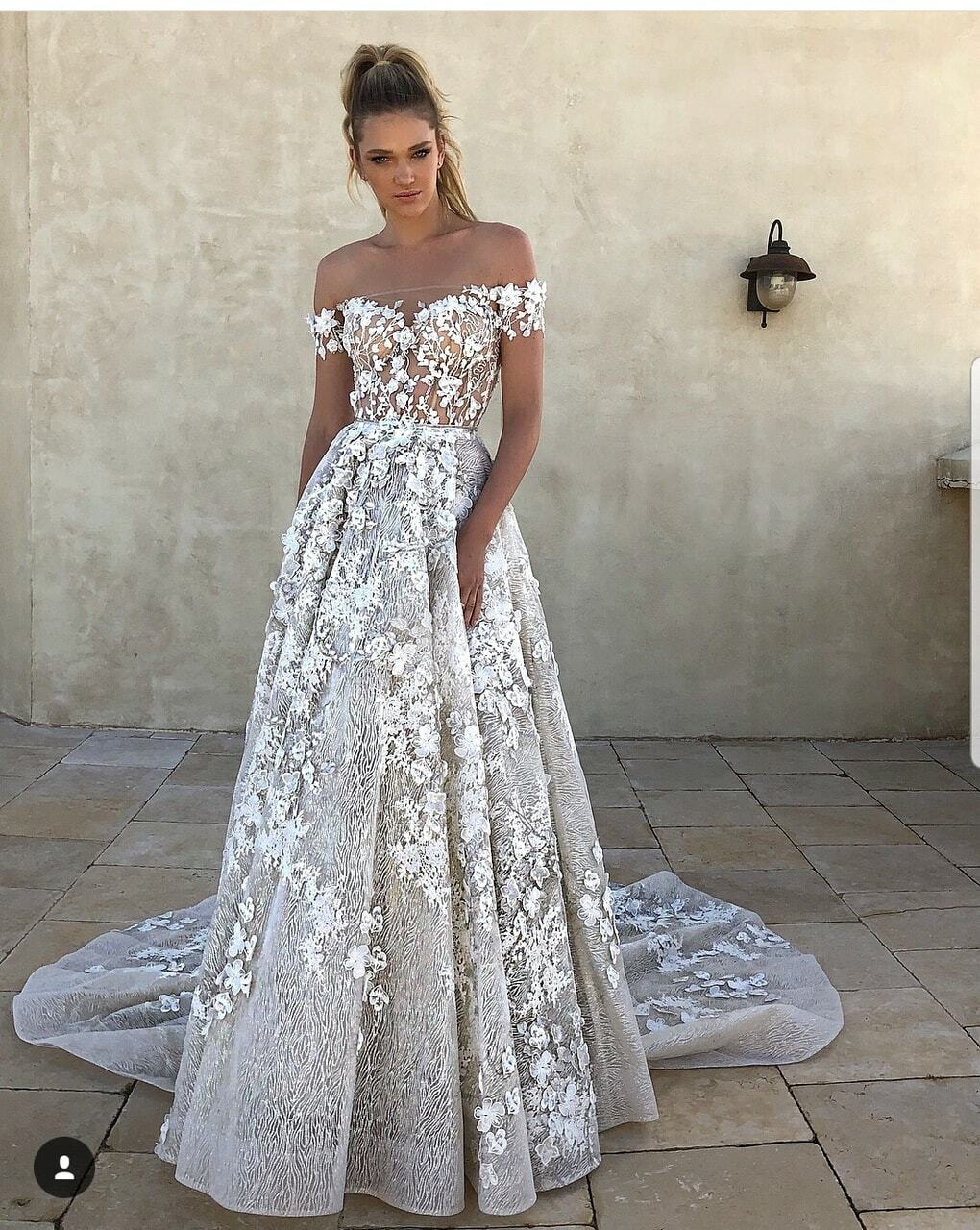 white, dress, bridal and berta