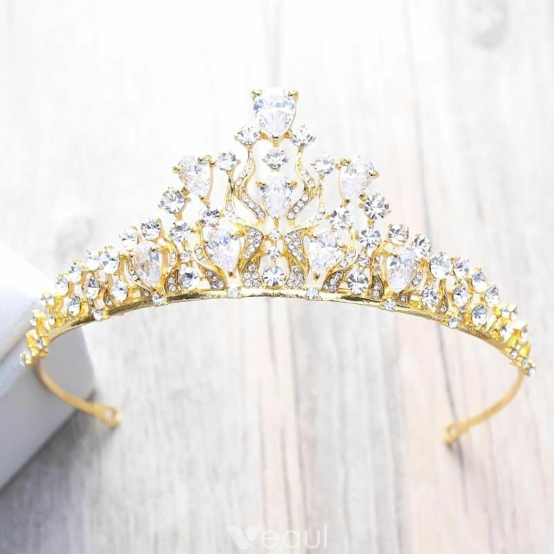 gold tiara, bridal hair accessories, sparkly tiara and bridal jewelry