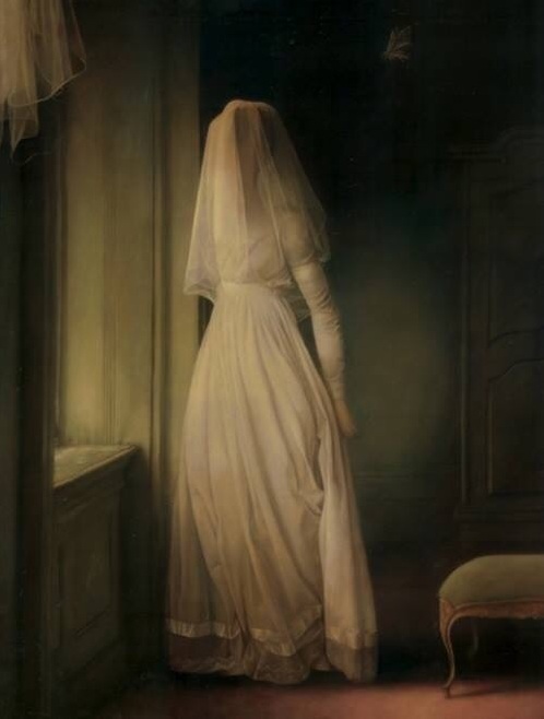 romantic, veil, gown and stephen mackey