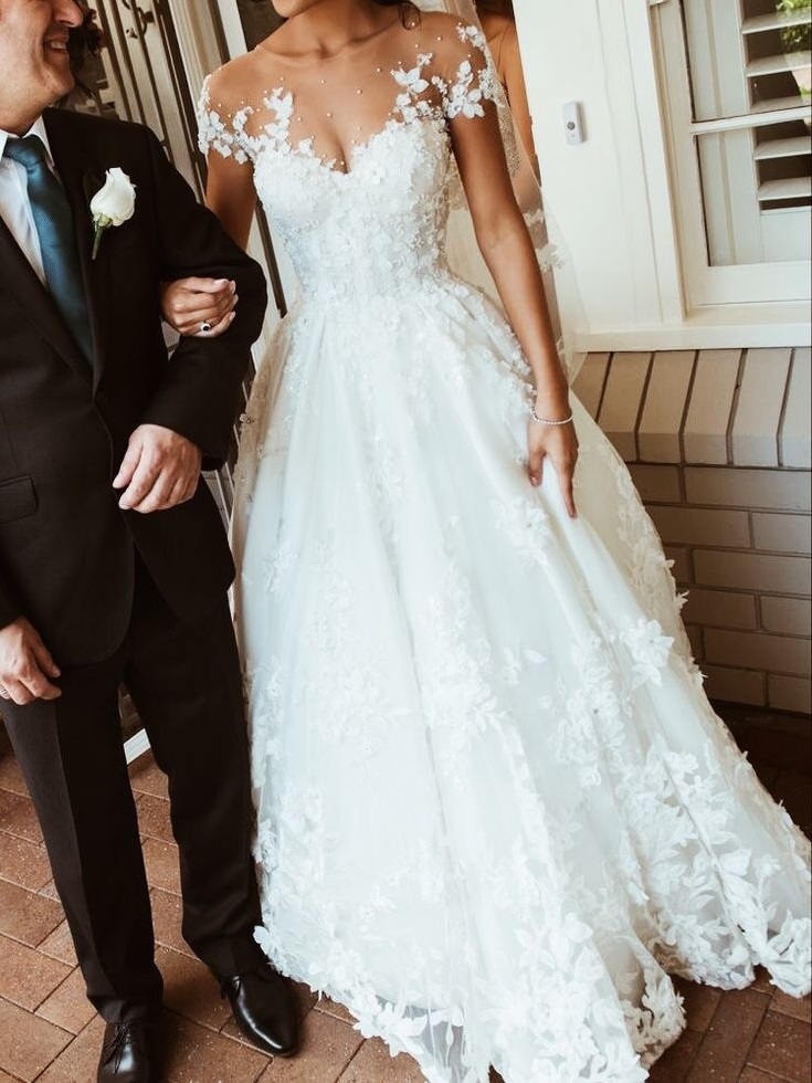 look, bride and dress
