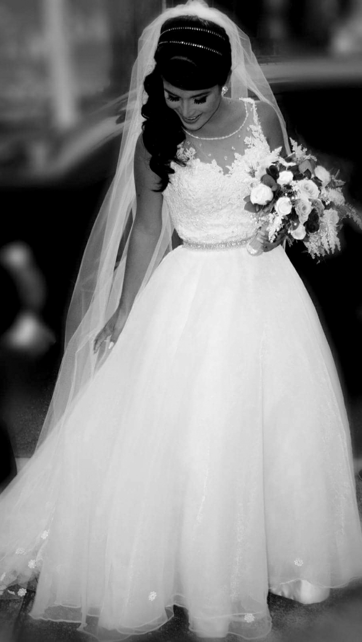 love, vestido, preto e branco and noiva