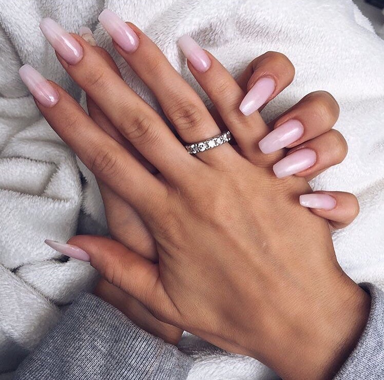 big nails, cute, ring and pink nails