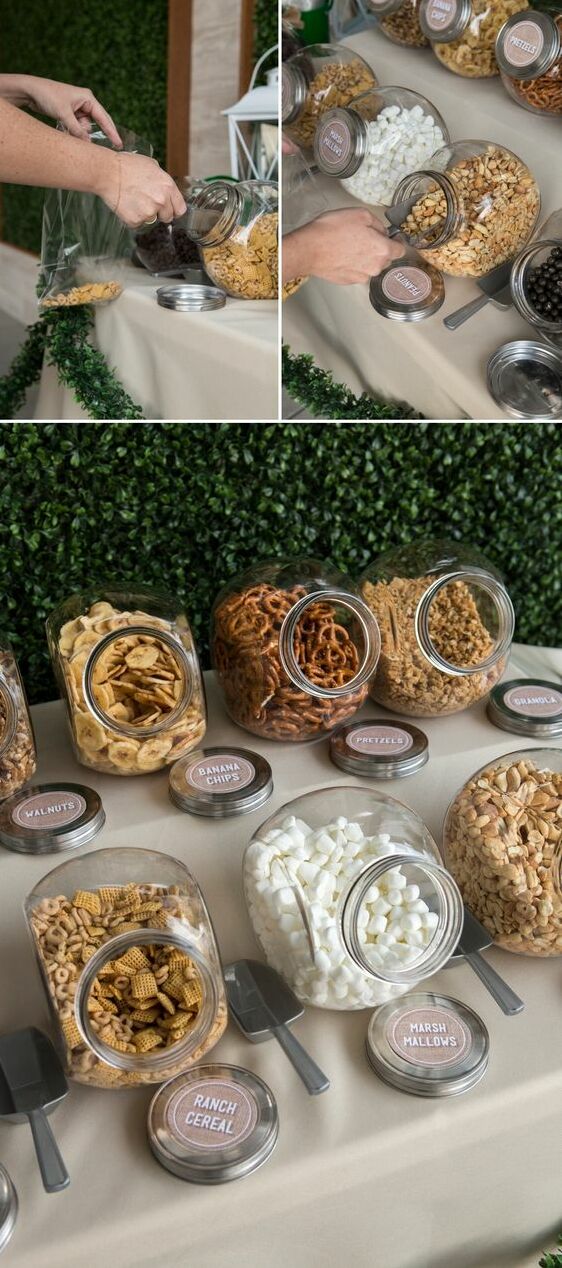 trail mix bar, wedding ideas and confetti