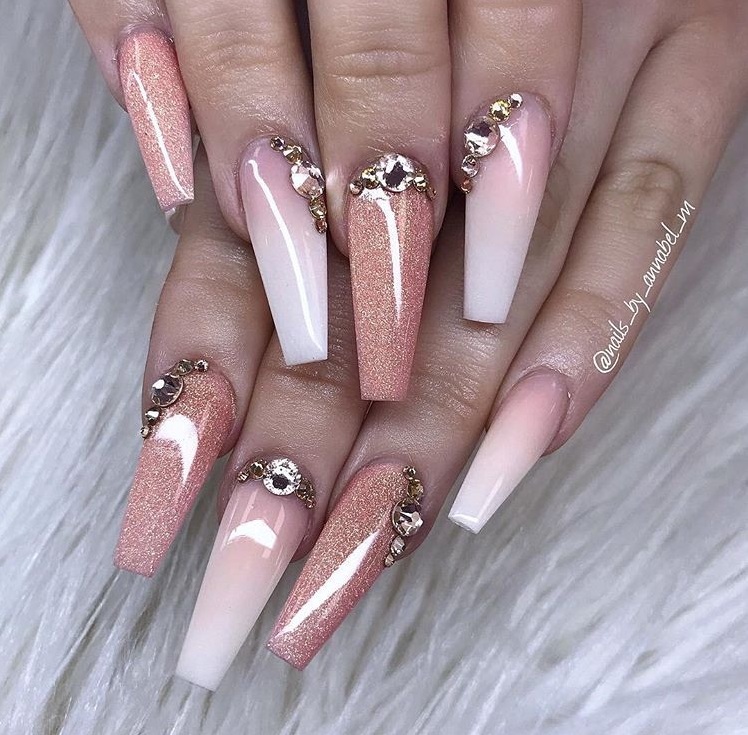 bridal, crystals, nail ideas and bride