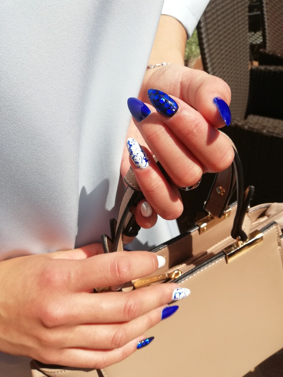 white, blue, dress and sparkling