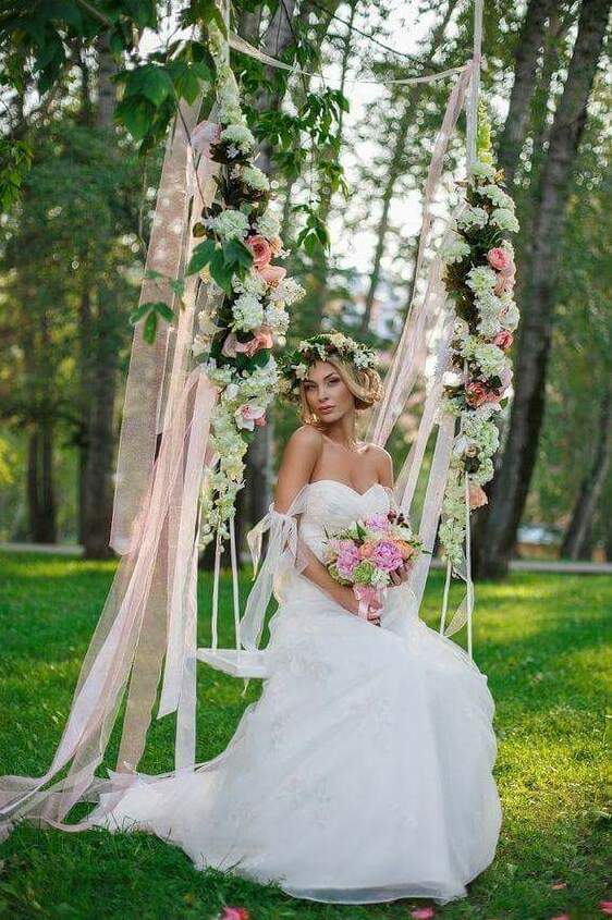 archs, bride, flowers and wedding goals