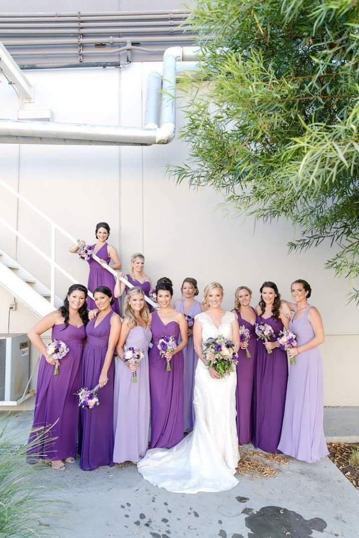 purple, wedding goals, squad and bridemaid