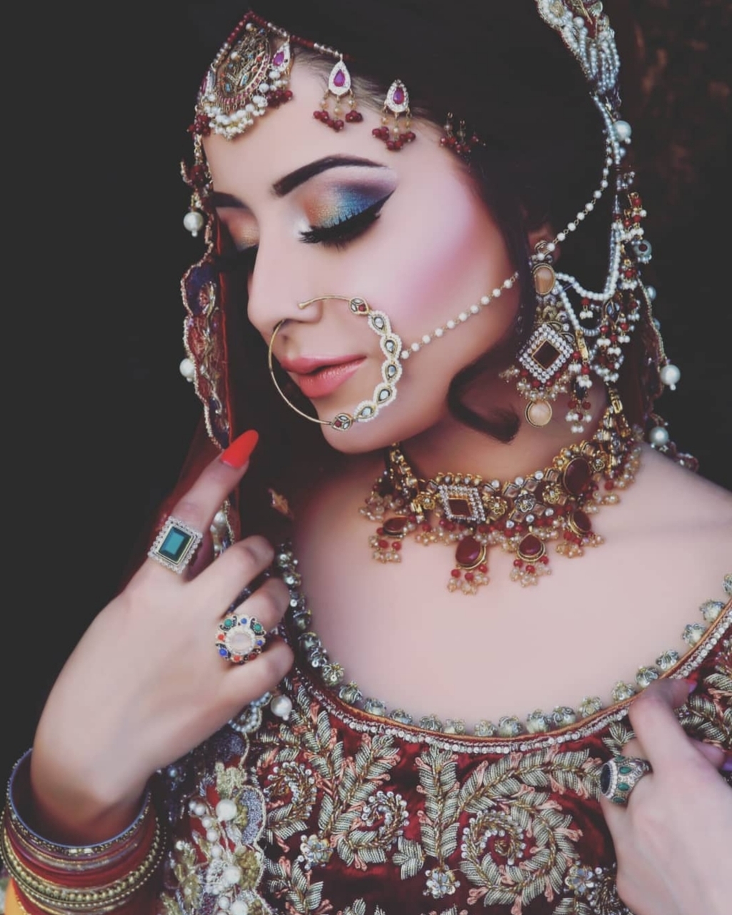 desi, bridal makeup, nose ring and shaadi