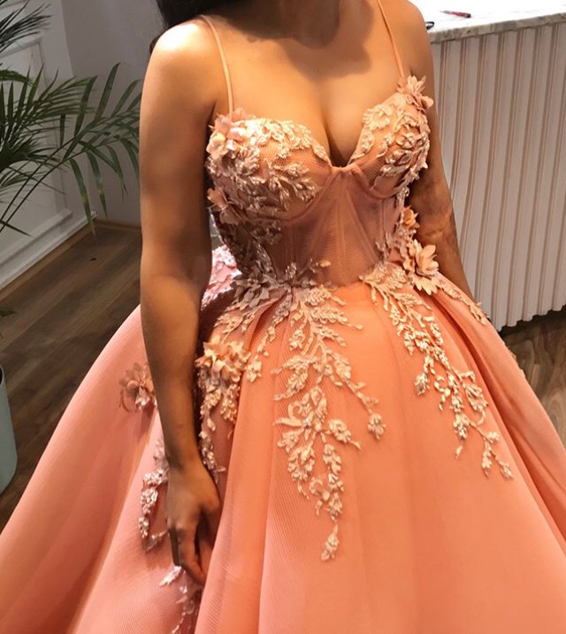 dress, Prom, peach and fashion
