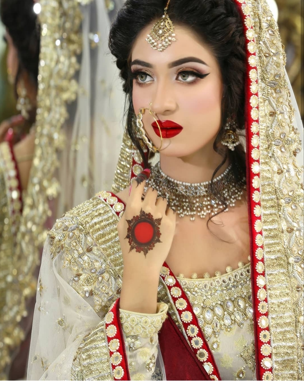 nose ring, muslim bride, indian bride and desi