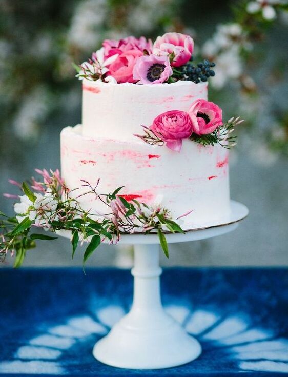 cake, pink, dessert and buttercream
