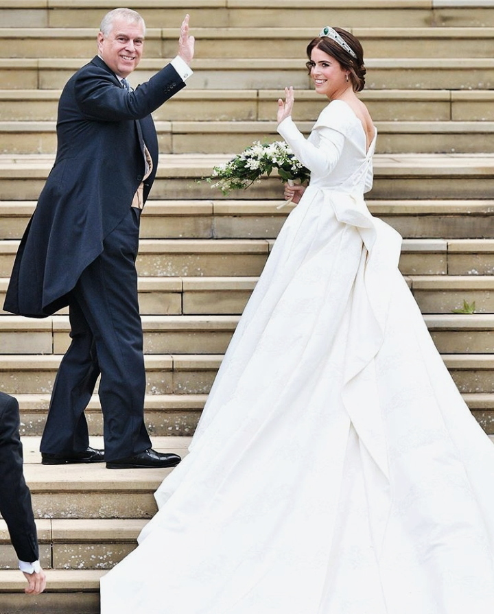 the royal wedding, wedding dress, princess eugenie and the royal family