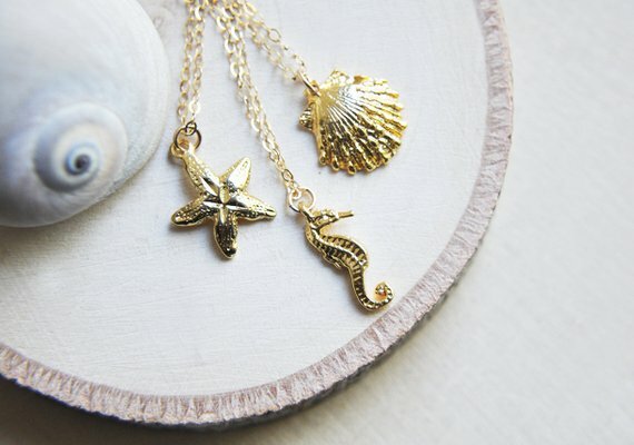 minimalist necklace, 14k gf and etsy