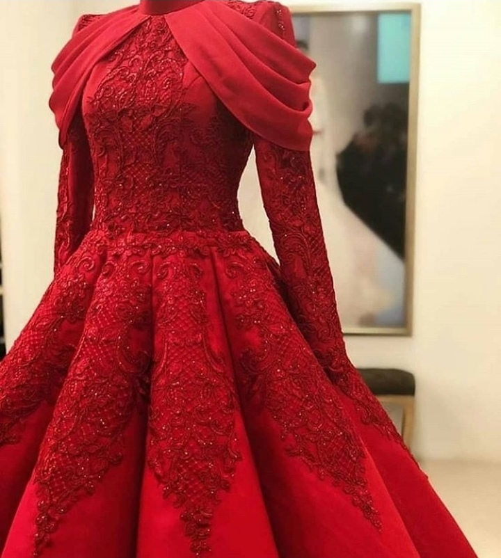 red, elegant dress, wedding dress and royal dress