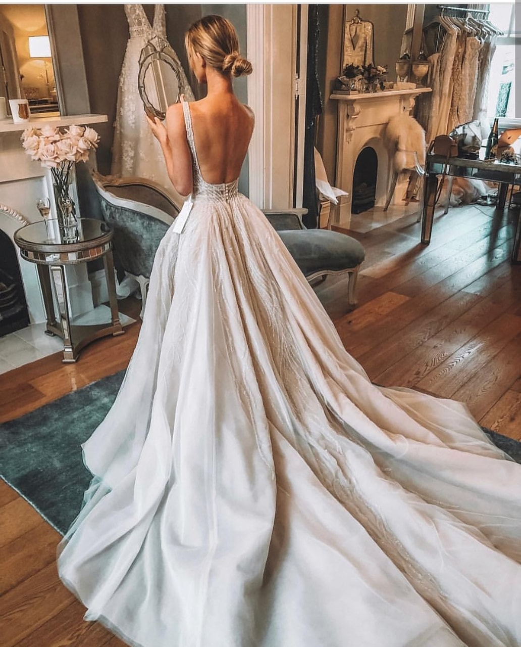 backless, dress, fitting and room