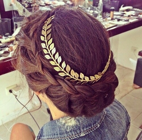 brown hair, gold, bridal hair and fashion
