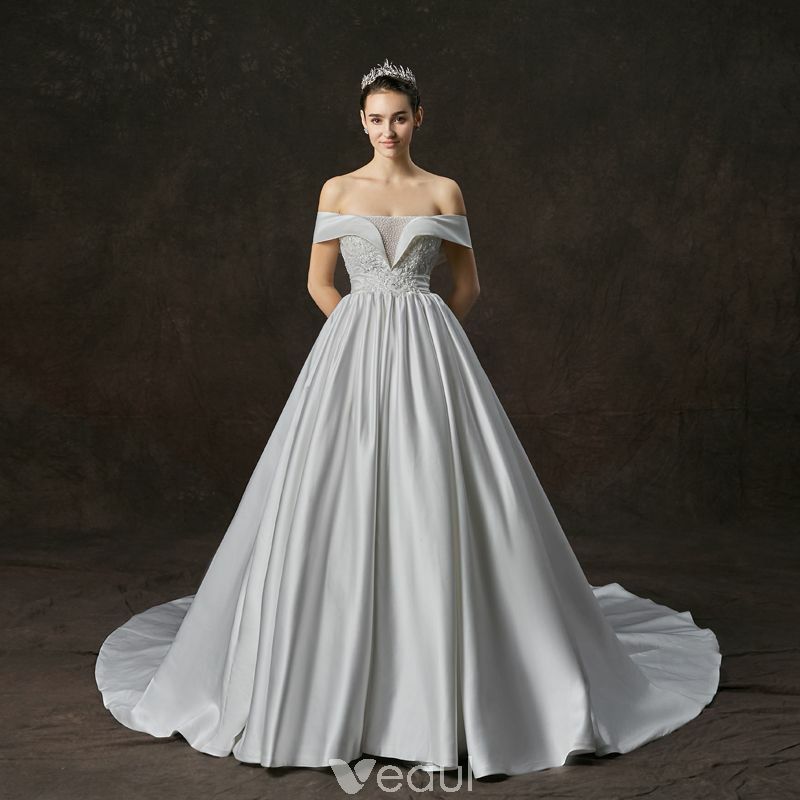 satin wedding dress, bride, bridal and bridal gown