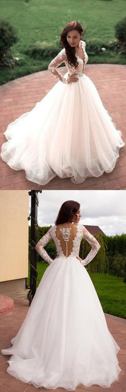 wedding dress, v-neck wedding dresses and wedding dresses a-line