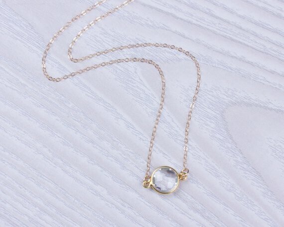 quartz pendant, minimalist, bridesmaid jewelry and everyday necklace