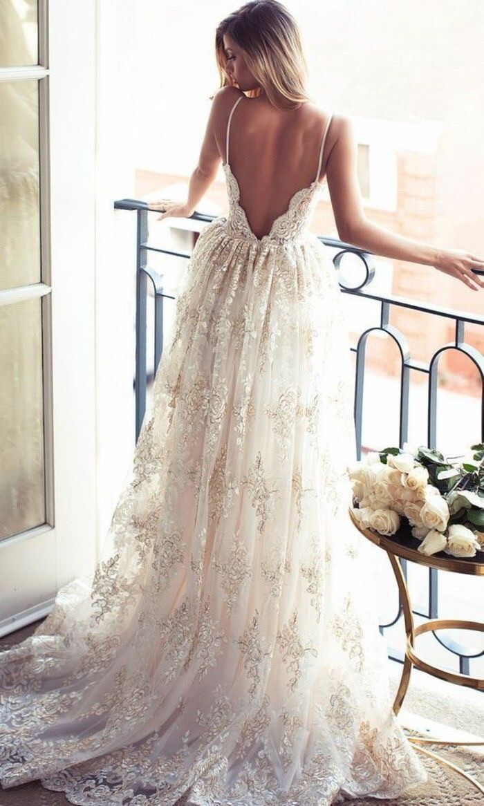 dress, backless, love and tulle