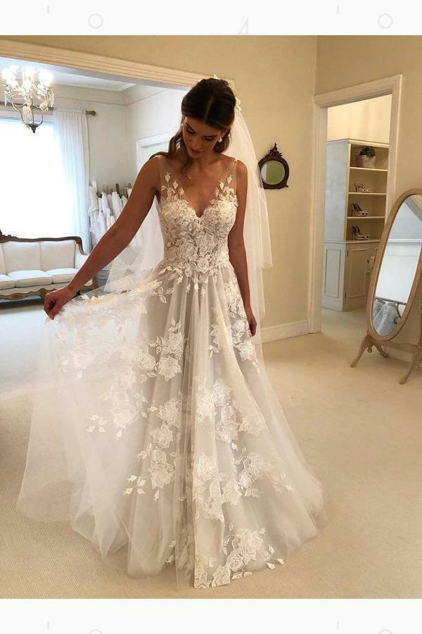 open back wedding dresses, v-ne wedding dresses and wedding dresses