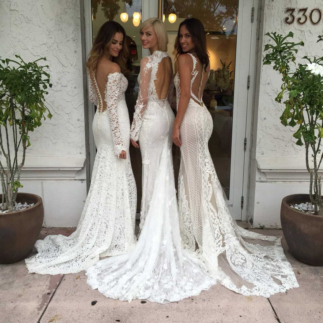 brides, wedding dresses, backless and pretty