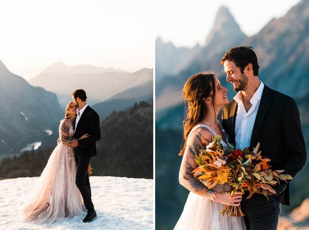 couple, bride, groom and love