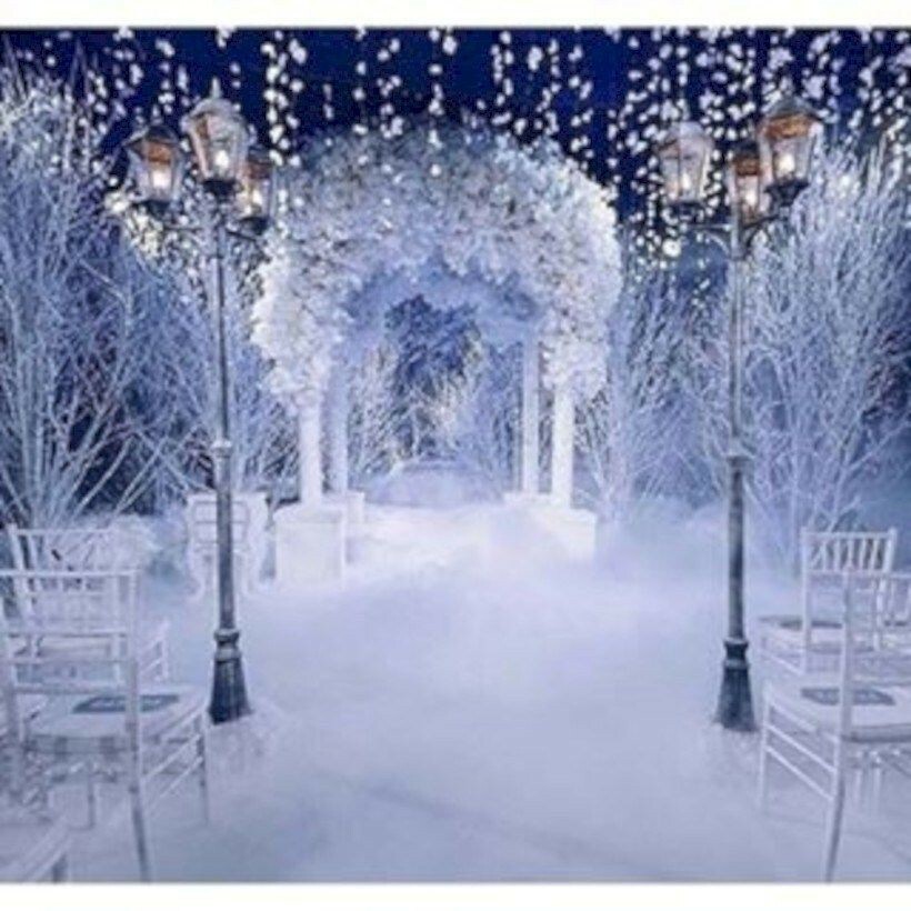 snow, purple, decorations and wedding theme