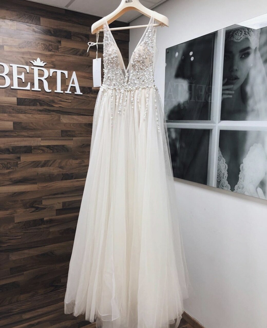 berta, bride and wedding dress