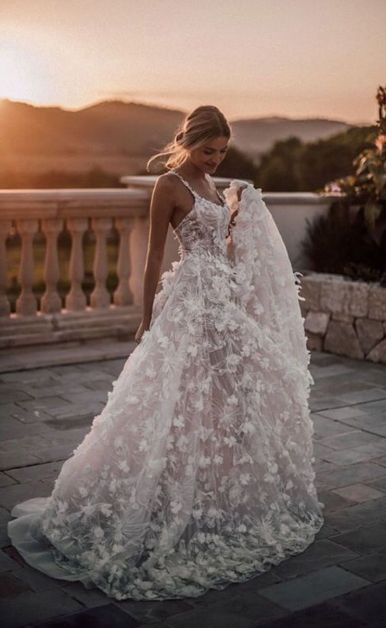 strappy, marriage, gown and beautiful