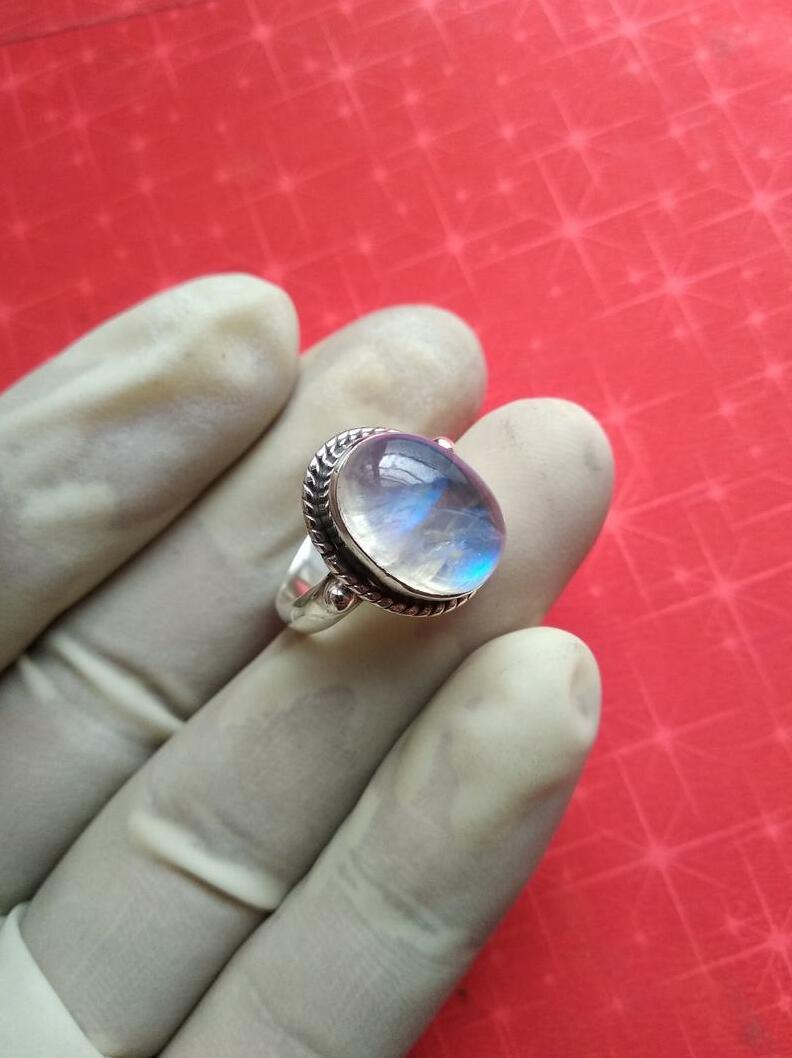 mermaid gift, rainbow moonstone, anniversary gift and gypsy ring