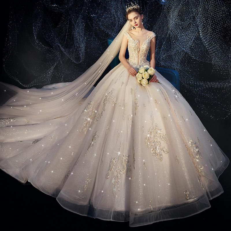 bridal gown, bride, glitter tulle and wedding dress 2019