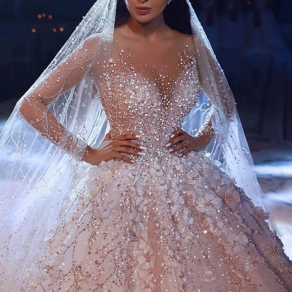 gown, bride, ring and haute couture