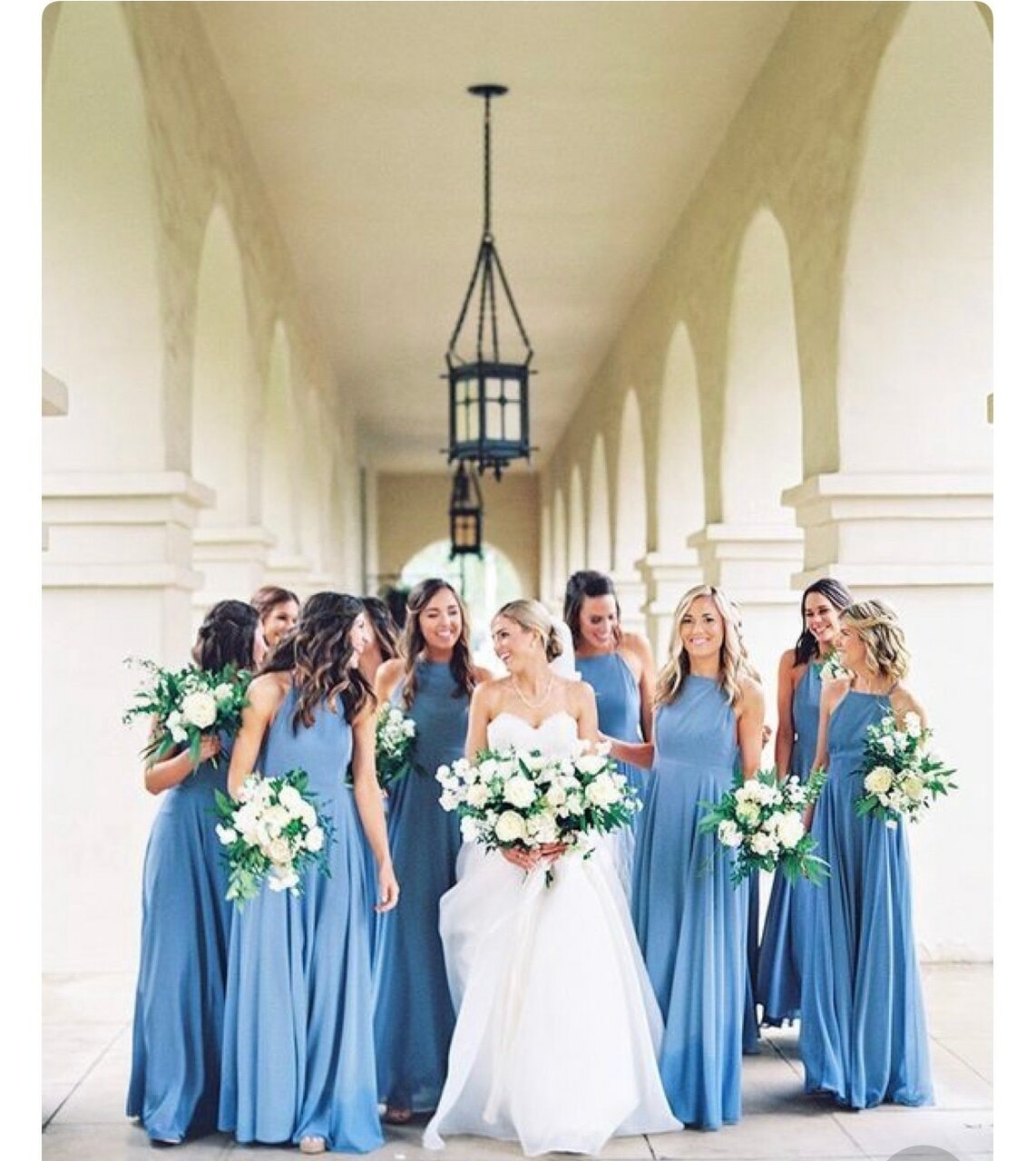 dress, bride, blue and flowers