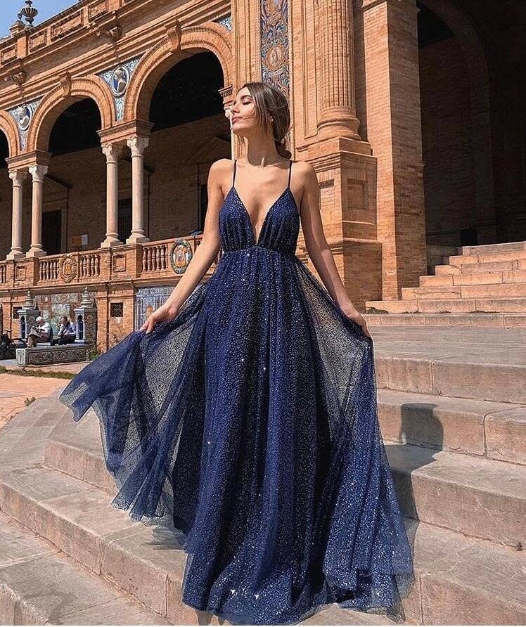 Prom, dress and blue