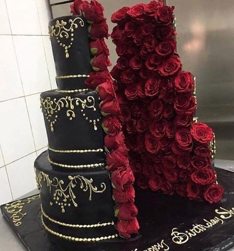 cake, black wedding and wedding cake