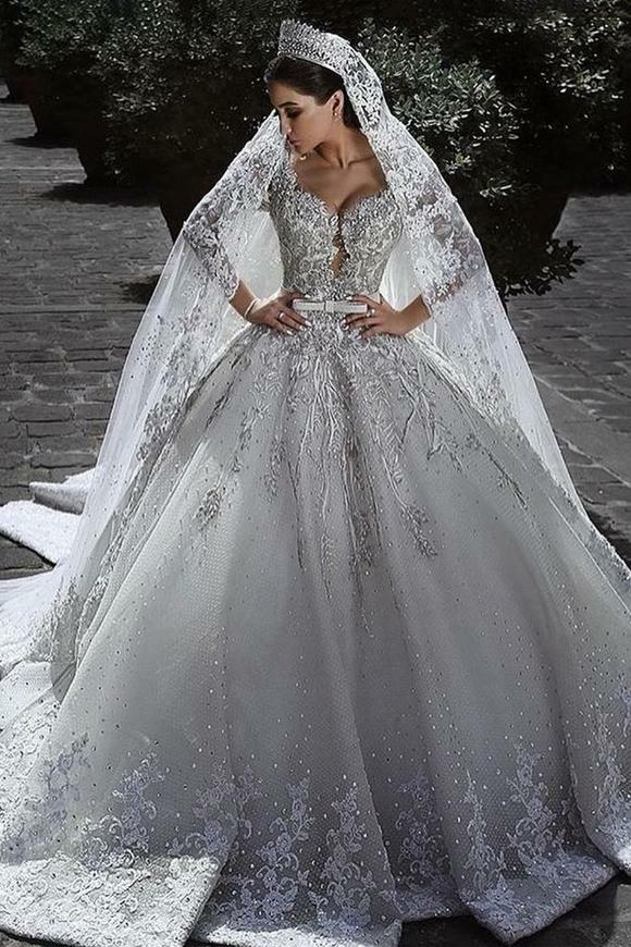 weddingdress, princessweddingdress, ballgown and longsleevesweddingdress